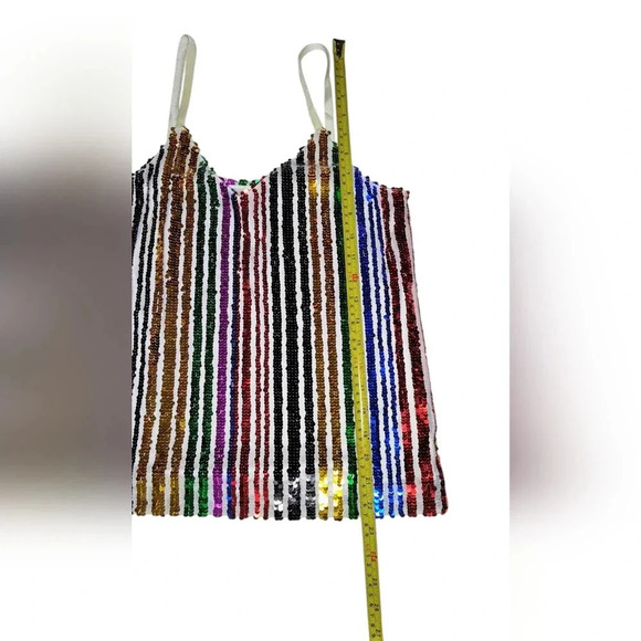 INC International Concepts Petite Sunray Rainbow Sequin Camisole, PET/PET - Picture 8 of 9